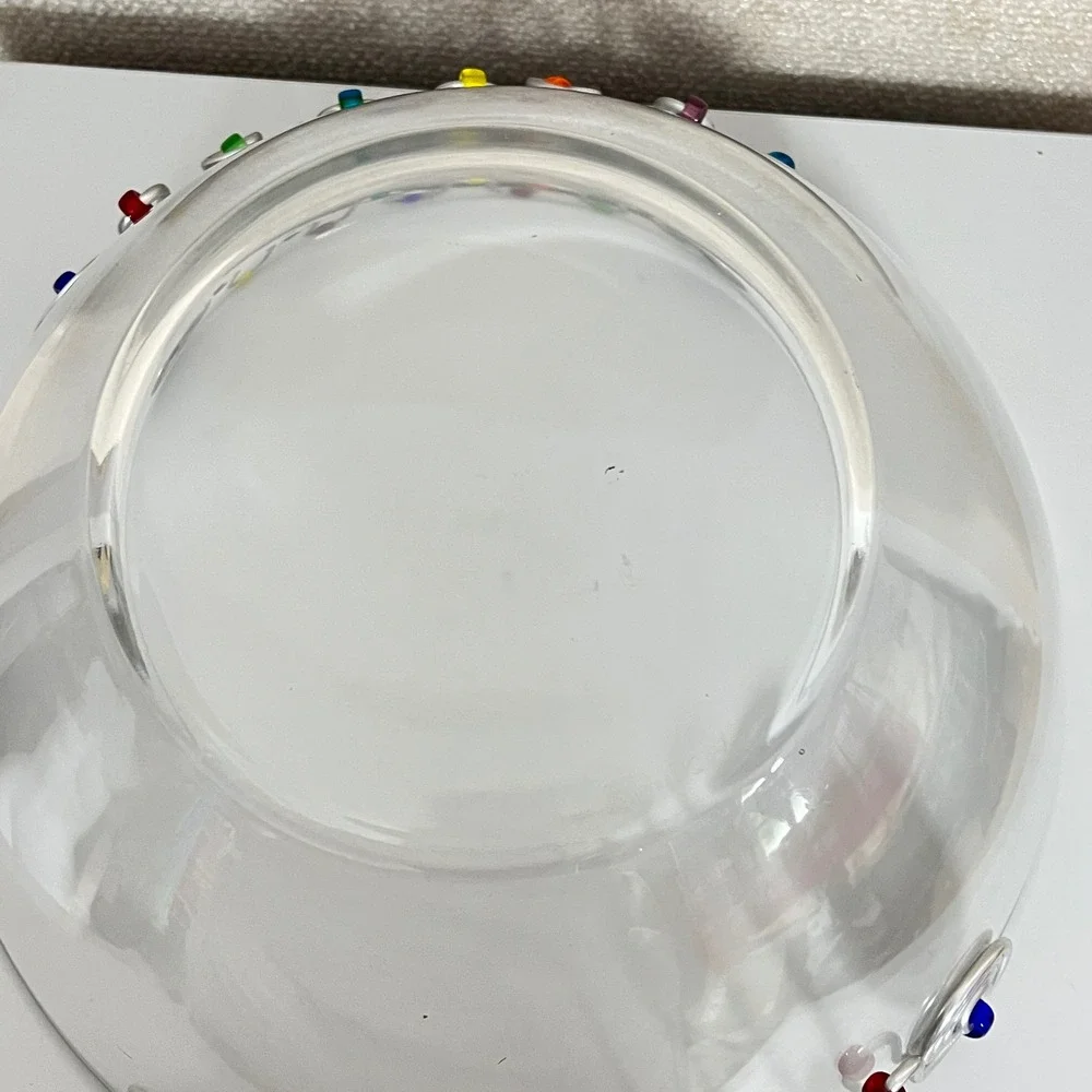 Dary Rees‎ Large 11 Inch Glass Wire Beaded Serving Mixing Bowl